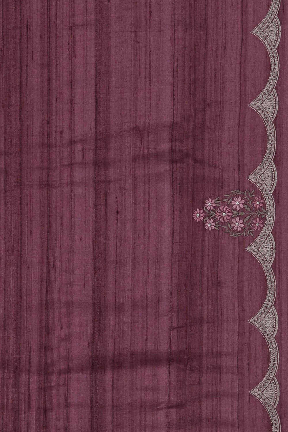 Image of Tussar Silk Plum Purple Saree
